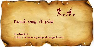 Komáromy Árpád névjegykártya