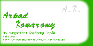 arpad komaromy business card